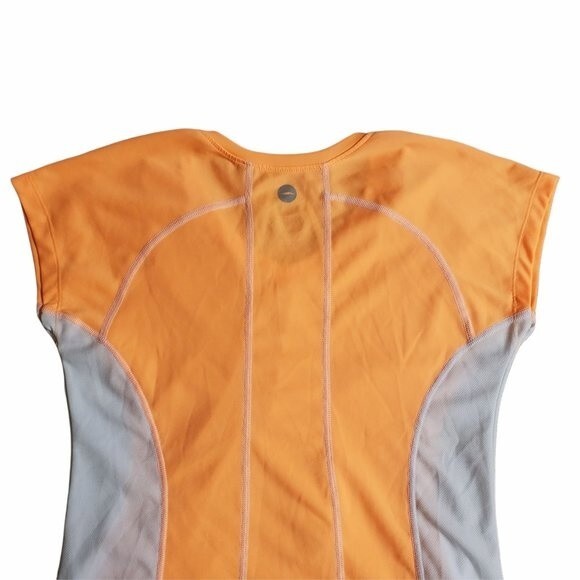 Avia Orange and White V Neck Short Sleeve Athletic T Shirt sz S - Picture 4 of 8